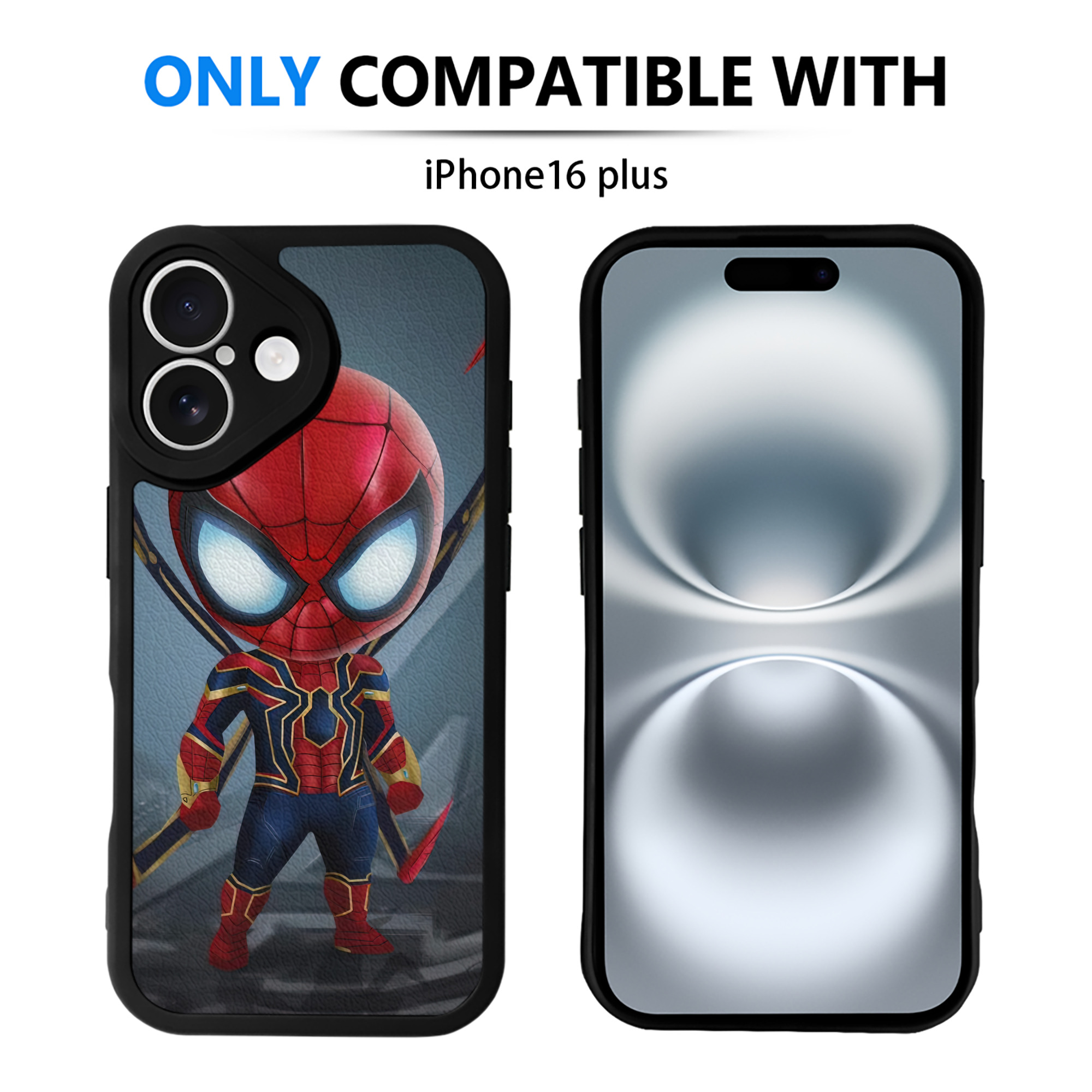 （画像用） Spider Man スパイダーマン 【iPhone 16シリーズ対応】シリコンスマホケース（レザー調） 材質：シリコン